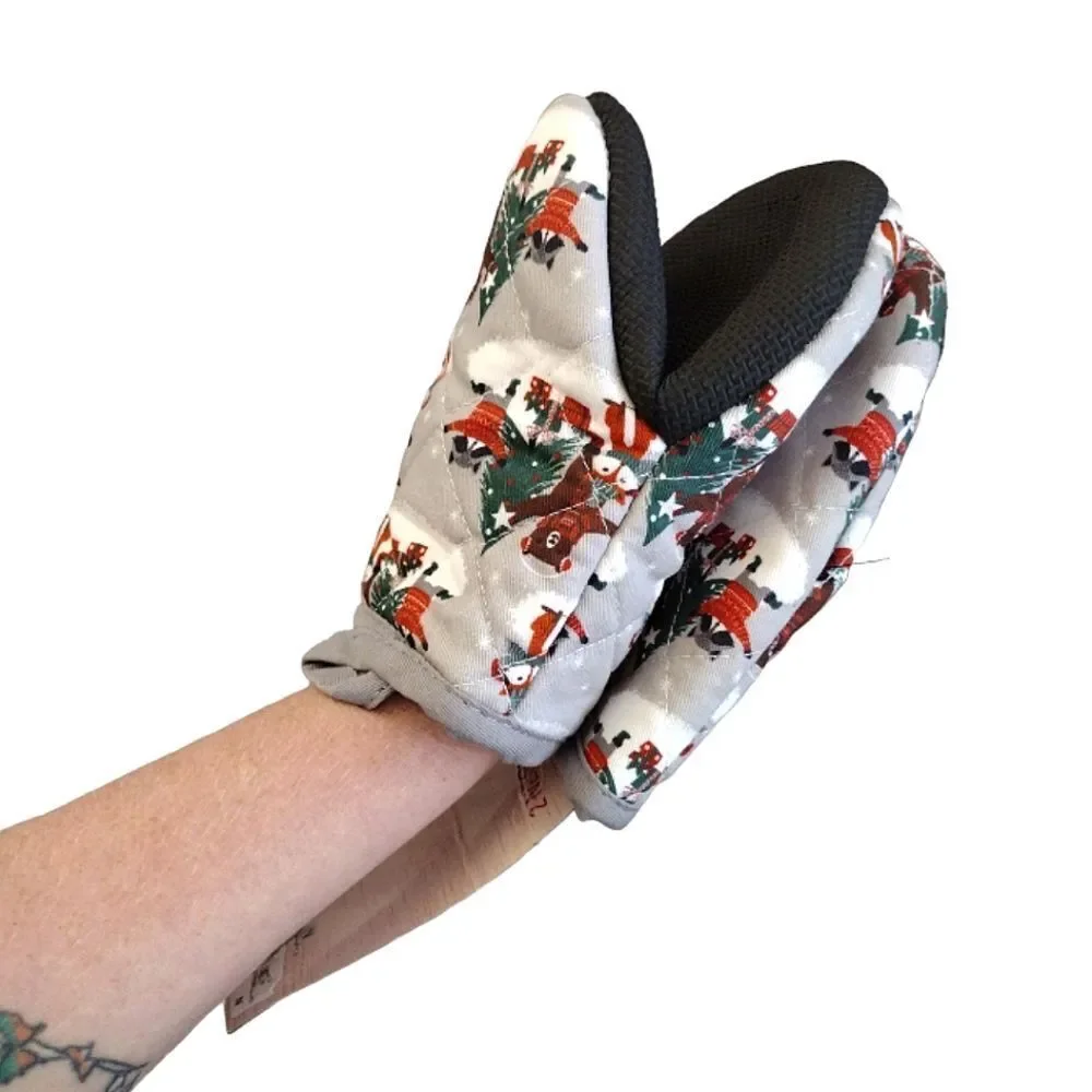Christmas Themed Pot Holder Towel‎ Set & Mini Mitts Kitchen Bundle NWT